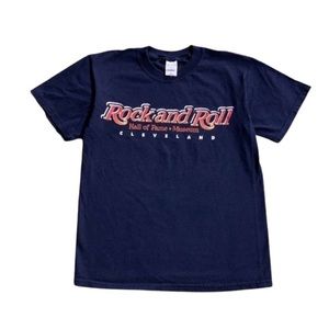 Vintage Rock n’ Roll Hall of Fame Short Sleeve T-Shirt Navy Blue Size Medium